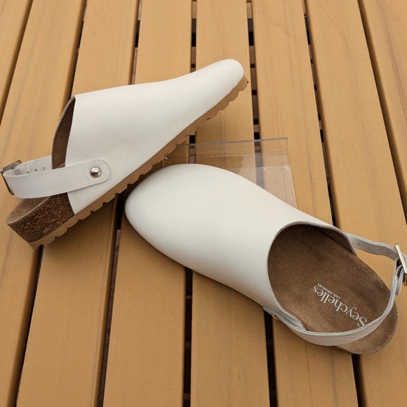 Seychelles Buckle Up White Mule Clogs Size 6 - Picture 2 of 6